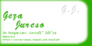 geza jurcso business card